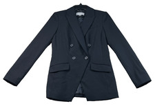Calvin Klein Blazer Coat Womens Size 2 Dark Navy Blue Long Sleeve 2 Pocket New