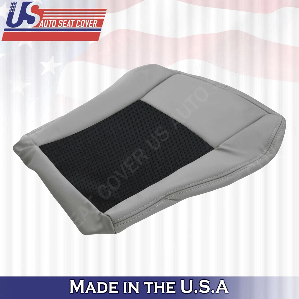 Cubierta de asiento inferior de cuero perforado negro/gris para conductor Cadillac CTS 2003 a 2007 Foto 3 de 4