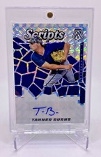 2021 Tanner Burns Panini Mosaic Scripts Cleveland Guardians Autographed Card SP