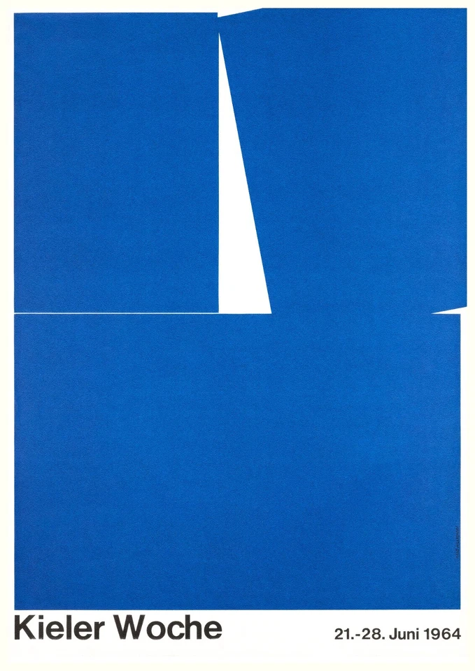 Régate Kieler Woche - Sailing Blue Hans Hillmann - 1964  - Image 3 of 3