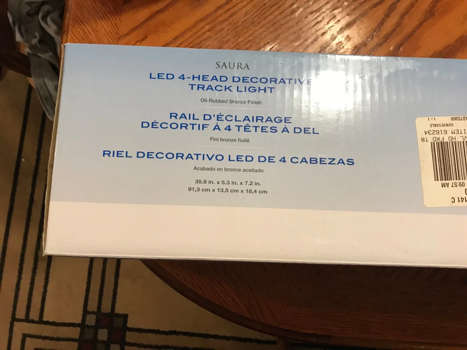 NIB  Kichler 36"W 4-Head LED Bronze-Finish Ceiling TRACK LIGHT - Image 3 of 4