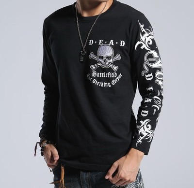 Long Sleeve Punk Gothic Tattoo Skull | eBay