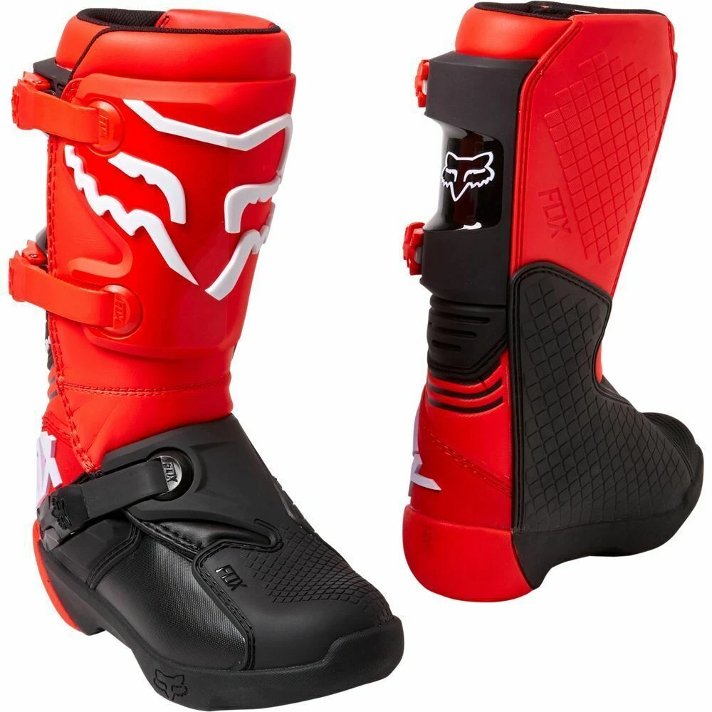 Fox Racing Youth Comp Dirt Bike MX SXS ATV Boots Red Youth Size 5