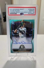 2023 Bowman Draft Jacob Wilson 1st Chrome Auto Color Match Aqua /199 PSA 10 