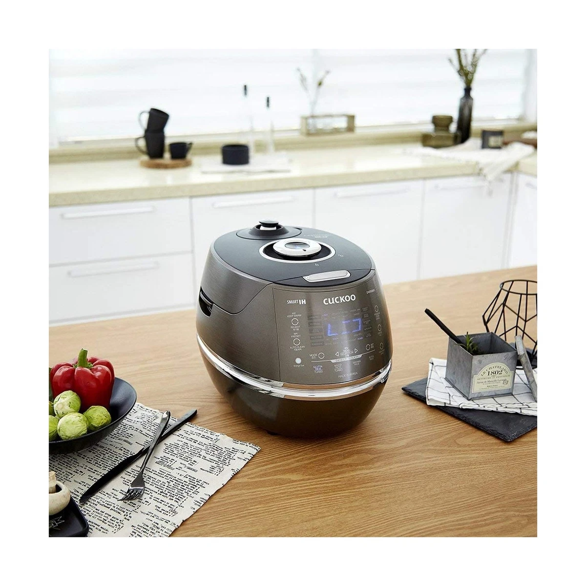 6-Cup (Uncooked) Induction Heating Pressure Rice Cooker, 11 Menu Options, Stainless  Steel Inner Pot, Korea