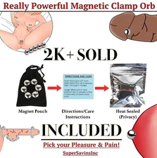 Magnetic Nipple Clitoris Labia Clamps Powerful Orbs Balls Sex Toy BDSM Bondage