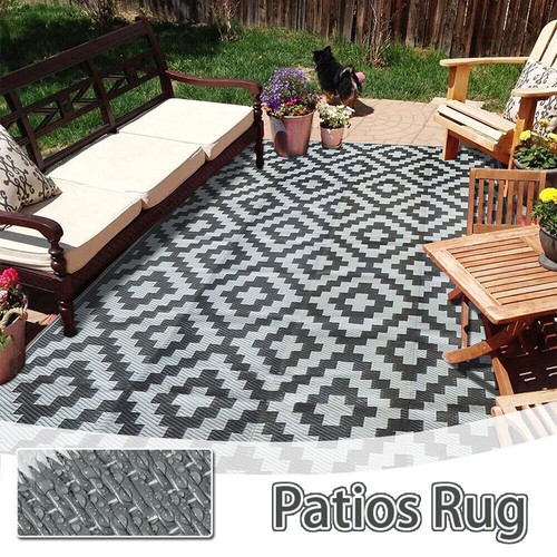 Outdoor Rug Garden Geometric Large Waterproof Patio Area Non Slip Deck Floor Mat - Picture 3 of 10