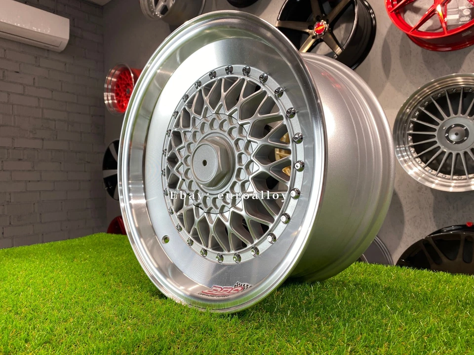 4 x 16 Inch 4x100 / 4x108 Rs Estilo Plata Pulido Ruedas: Apto Para BMW - Imagen 4 de 4