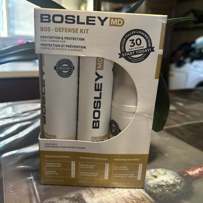 Bosley MD Color Safe Defense Kit for Thinning Hair Three Piece Kit