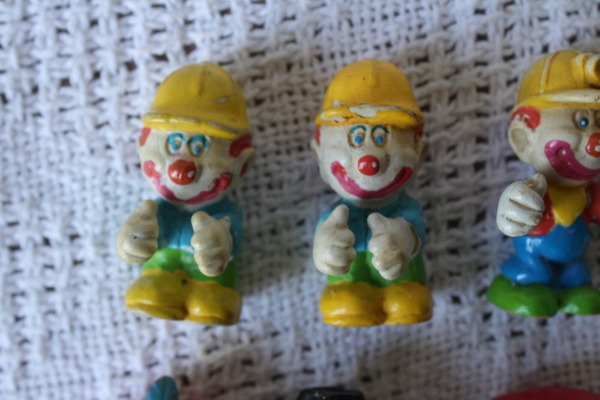 Vintage 1981 Mego Clown Around Circus Clowns PVC Toy LOT