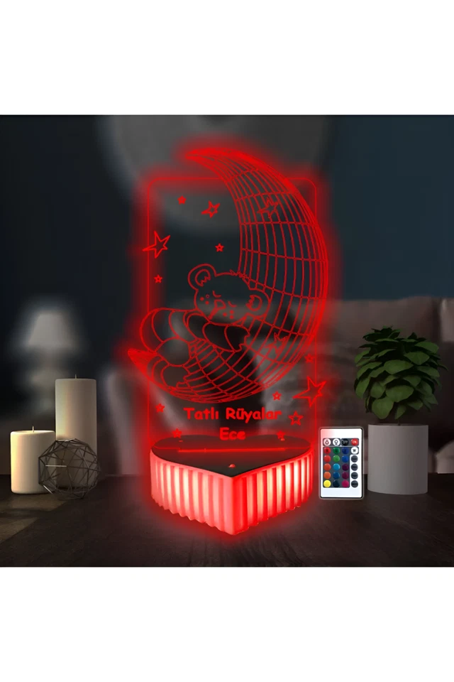 Lámpara de Noche Personalizada LED Iluminada Cambiable Color Control Remoto Regalo Foto 4 de 4