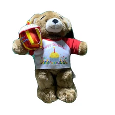 Build Bear BAB Happy Birthday Plush Brown Teddy T Shirt Cupcake Favor Accessory