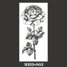 Women's Sexy Black Flower Snake Waterproof Temporary Tattoo Stickers Tattoos DIY