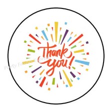 30 THANK YOU ENVELOPE SEALS LABELS STICKERS PARTY FAVORS 1.5" ROUND