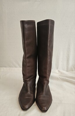 Vero Cuoio Boots Made In Italy, Ladies Sz 8 Brown Flat Leather