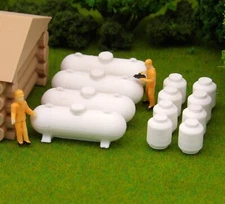 12 pc HO Scale Propane Tanks - 3D Exact Scale Model Train Railroad Scenery Item