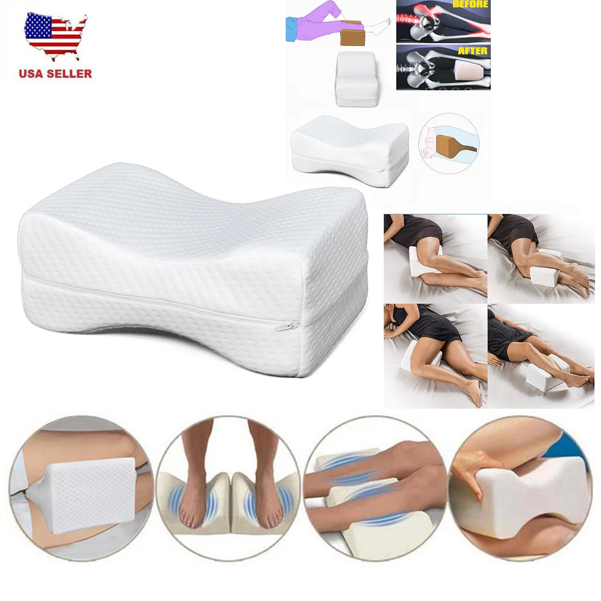 Bed Wedge Pillow Memory Foam Elevating Leg Rest Knee Support Tool