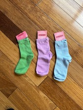 Gymboree 3-pair pastel socks: pink, blue, green. Shoe size 10-13. New with tags.