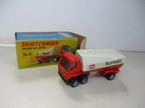 Matchbox Lesney Superfast SF63 Freeway Gas Tanker "BURMAH", no rear hole, box