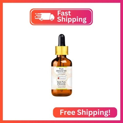 Greenwood Essential Pure Almond Oil (Prunus dulcis) with Glass Dropper 100% Natu