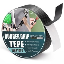 Black Grip Tape,1inch x10Ft,Rubber Anti Slip Tape,Textured Ultra-Thin Grip Ta...