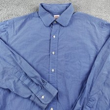 VTG Brooks Brothers Shirt Mens 17 36 Blue Gingham Check Dress Casual Makers USA