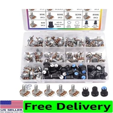 200-Piece Potentiometer Kit with Knobs & Washers: Perfect for Audio Control