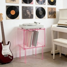 Acrylic Side Table Acrylic Record Player Stand Record Player Stand with Storage