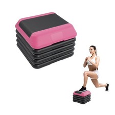 Adjustable Aerobic Step Platform with 4 Risers, Non-Slip Stepper   16", 28", 43"