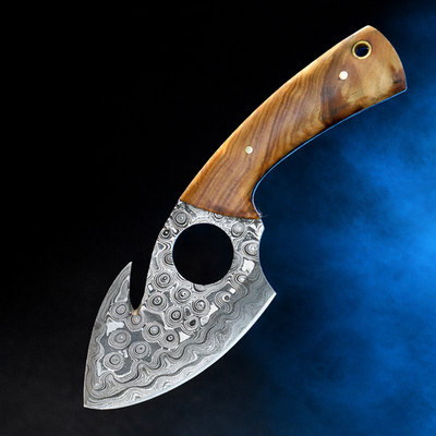Hunter s Choice Handmade Damascus Steel Gut Hook Blade Skinner Knife Outdoor EDC