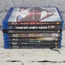 Adventure Movies Blu-Ray Lot Of 7 Harry Potter Lord Rings Star Wars Man Of Steel
