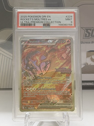 Team Rocket's Moltres ex UPC Stamped Promo 229/182 Pokémon Destined Rivals PSA 9