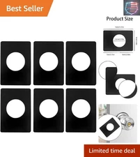 Easy Install 6 PCS Door Knob Reinforcement Plates - Matte Black for Modern Doors