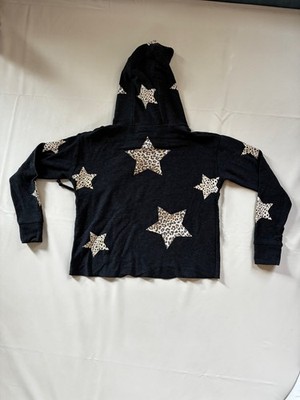 Chaser Women s Hoodie - Black with Leopard Heart Graphic - size XS - NWOT