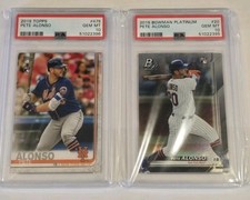 Pete Alonso RC PSA 10 Lot of 2 Graded Cards 2019 Topps Bowman Platinum