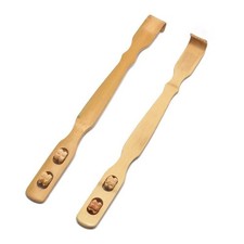 Bamboo Back Scratcher Long Reach Wooden Body Massager Stick Itch Relief Massage