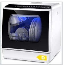 Karlxtom Mini Table Top Dishwasher with Touch Control 6 Programs Auto-drying