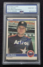 1984 JOE NIEKRO Signed Fleer Baseball Card-HOF-HOSTON ASTROS-PSA 10 Auto