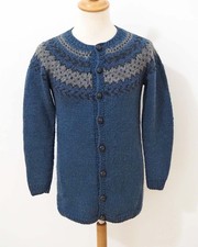 Island Norweger Herren Long Strickjacke Grösse XS Handarbeit ZD597