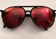 Nikon NK4765-1 Sunglasses - Blk, Aviator, Reflective, Orange-Tint, Side Shields