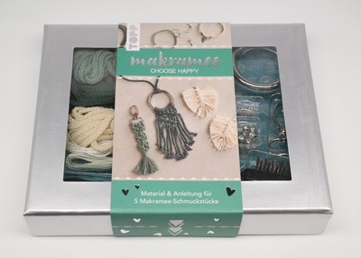 Makramee Schmuckset, Material & Anleitung für 5 Makramee-Schmuckstücke