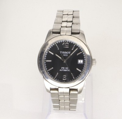 TISSOT 36mm PR50 Classic Automatic J374/474 Black Dial Date Mens Swiss Watch