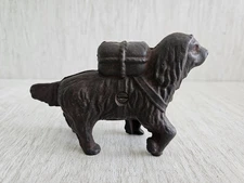Antique A.C. Williams Cast Iron Still Penny Bank, Newfoundland Rescue Dog