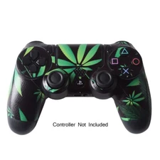 Decal Skin for PS4 Controller Vinyl Playstation 4 Gamepad Decal - Weeds Black