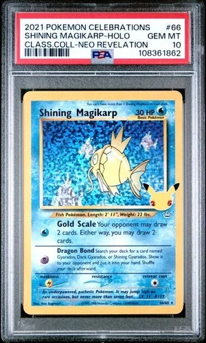 Shining Magikarp #66 - Pokemon Celebrations Classic Collection - PSA 10