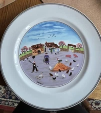 Villeroy & Boch Naif Dinner Plate 10.625" Country Yard Paul Laplau 3 Porcelain 