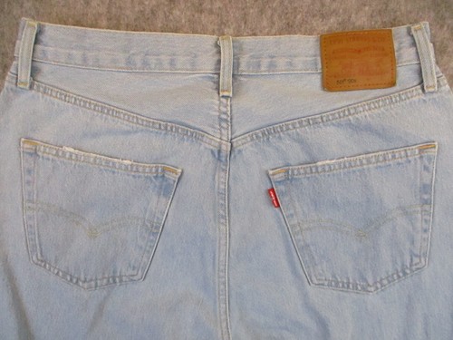 Levis 501 Big E Jeans Mens 29x30 Blue Denim 90s Straight Leg Buttonfly Western - Picture 6 of 17