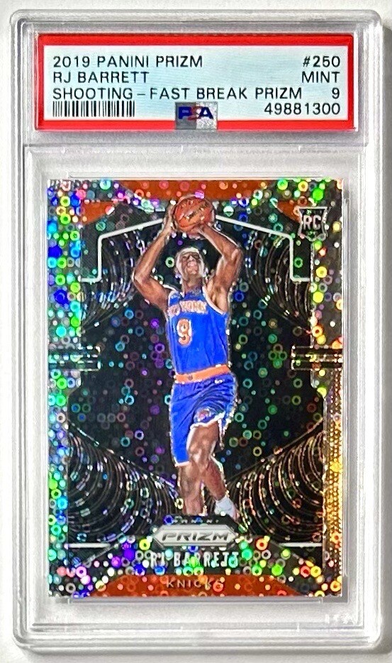 2019-20 RJ Barrett Silver Disco PSA 9 Prizm Rookie SP Variation RC Fast Break