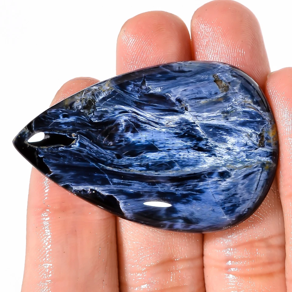 62,10 quilates A+ cabujón pera pietersita gris natural 30x46x6 mm, piedra preciosa pietersita Foto 2 de 4