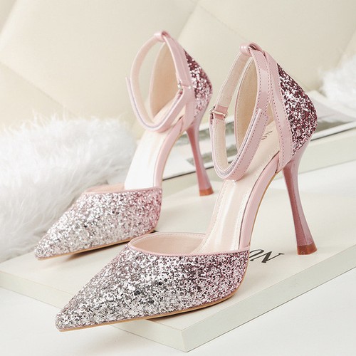 Scarpe decolte eleganti donna stiletto 10 cm rosa strass pelle sintetica  1436 | eBay